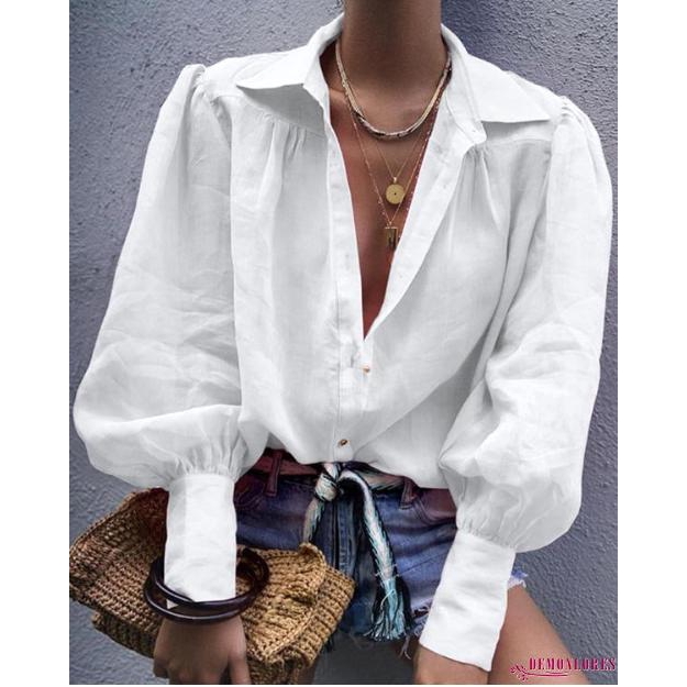 Áo sơ mi phong cách thời trang công sở thanh lịch gợi cảm cho nữ