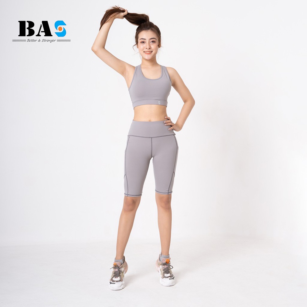 Bộ đùi thể thao tập gym yoga aerobic BAS mystery biker short chất thun co giãn cao cấp - SL210410