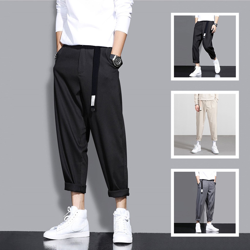 Quần Baggy Nam Kiểu Quần Tây Âu Chinos Trơn Đơn Giản Mặc Kiểu Xắn Gấu Năng Động MENFASHION1989 JOGGER NAM 9000066C