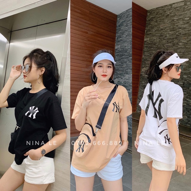 Sỉ Set áo thun thêu chữ N kèm túi cực chất 💋 freeship 💋 ảnh thật clip