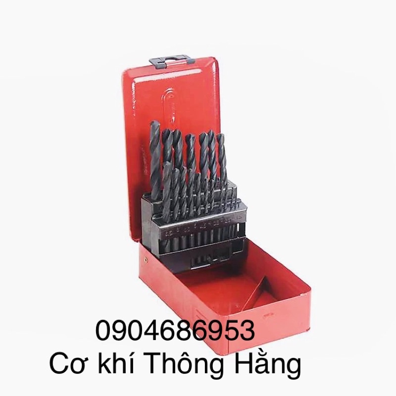 Bộ mũi khoan thép 19 mũi, đường kính Ø1-10mm