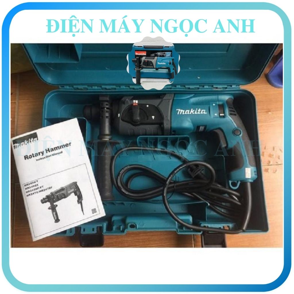 Máy khoan bê tông đục tường bằng điện cầm tay mini dùng khoan được sắt bắt vít Makita HR2470 hàng chính hãng giá rẻ