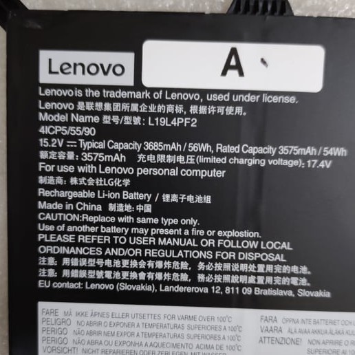 Pin Laptop Lenovo L19L4PF2 / 3685mAh / SB10W89847 / Chính Hãng