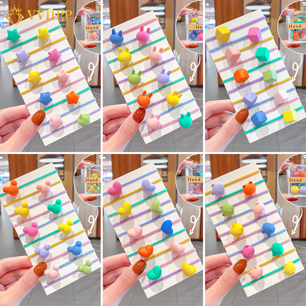 Set 10 Dây Chun Buộc Tóc Nhiều Màu Xinh Xắn Cho Bé Gái