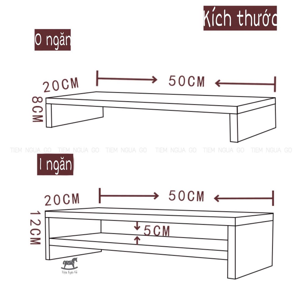 Kệ màn hình/laptop giúp sắp xếp bàn học, bàn làm việc gọn gàng tạo cảm hứng học tập - Tiệm Ngựa Gỗ