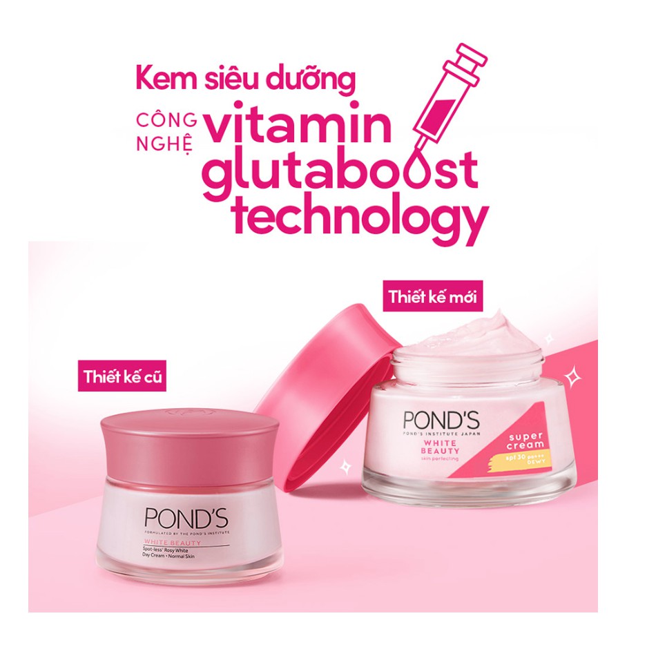 Kem Dưỡng Da Trắng Hồng Rạng Rỡ Pond's White Beauty Ban Ngày Hũ 50g