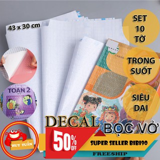 Túi 10 cái Decal Bọc sách vở cho bé