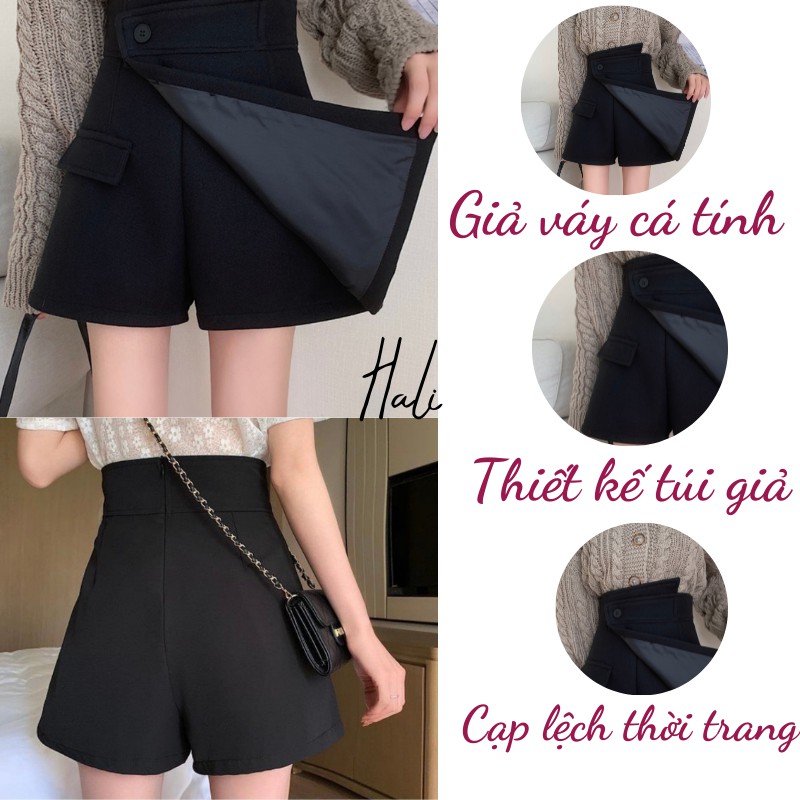 Quần giả váy nữ thời trang cạp lệch HALI sang trọng thời thượng hottrend 2021 | BigBuy360 - bigbuy360.vn