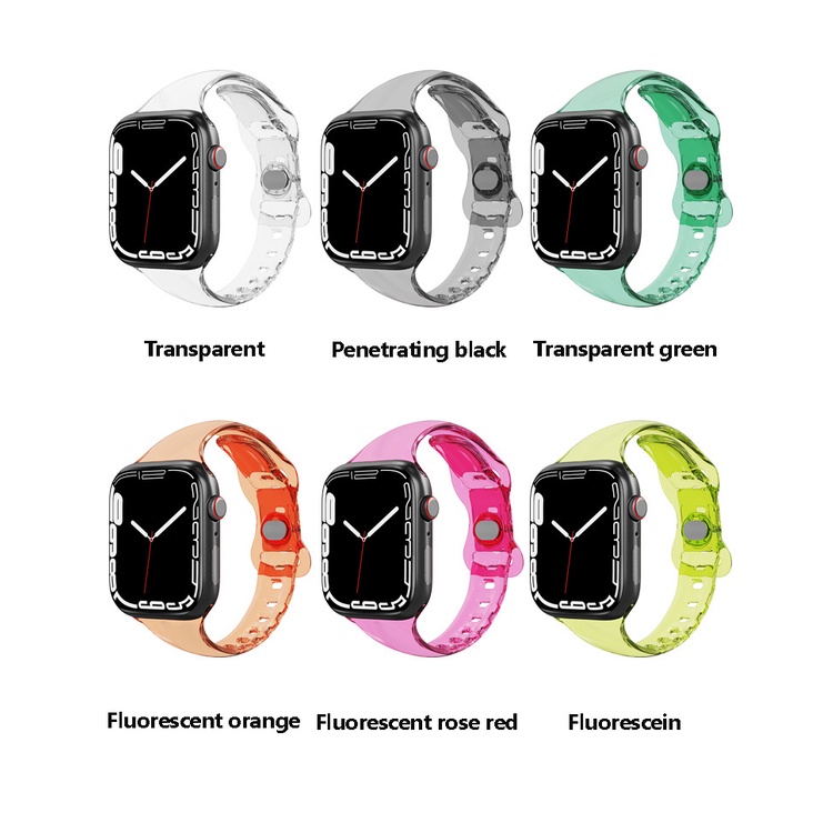 Dây Đeo Đồng Hồ Bằng Cao Su Mỏng Trong Suốt Cho Apple Watch Series ultra 8 7 6 5 49mm 42Mm 38Mm iwatch 7 6 5 4 3 44Mm 40Mm 41Mm 45Mm