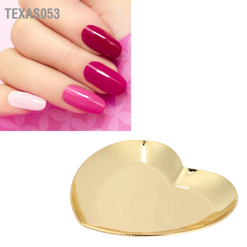 [Hàng mới về] Khay trộn màu sơn/ mỹ phẩm trang điểm/ trưng bày móng tay hình trái tim làm bằng thép không gỉ