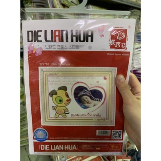 Tranh thêu chữ thập Con Chó lồng hình 222710 chưa thêu