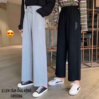 Quần ống suông hoa cúc - C
