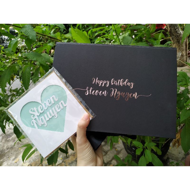 🎁Hộp Quà Nam Châm IN TÊN theo yêu cầu dạng xếp 25x18x9 cm