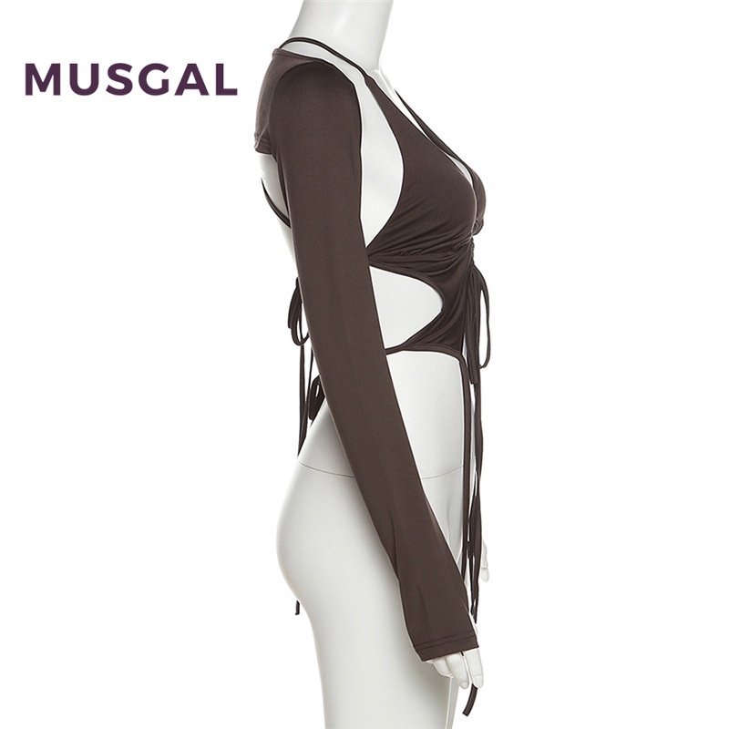 Áo Thun Nữ Dài Tay Cổ Yếm Thời Trang