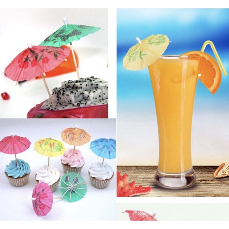 Hộp ô dù giấy trang trí cocktails, kem