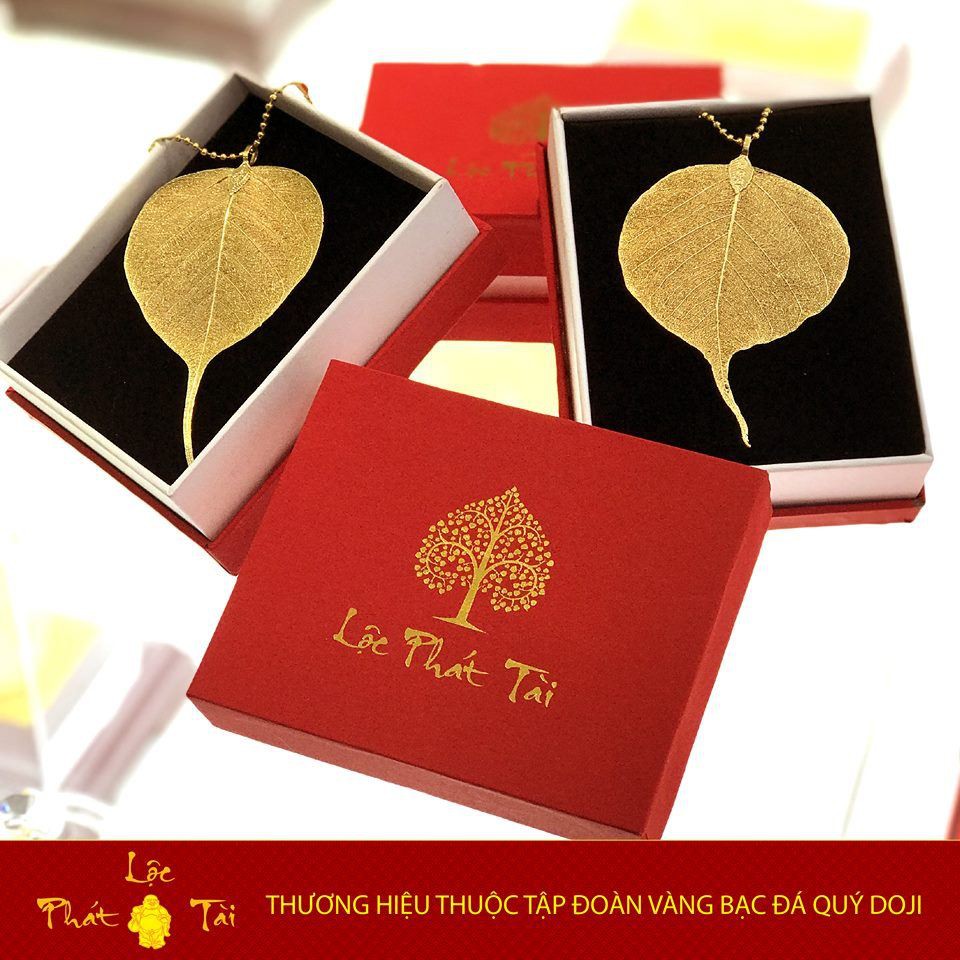 Quà tặng Kim Bảo Phúc DOJI - Lá bồ đề phủ vàng 24K DJDEBODE