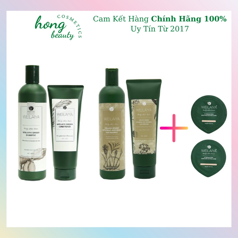 Dầu Gội Xả Gừng Xanh , Hà Thủ Ô WEILAIYA , Dau Goi Kích Mọc Tóc - Giảm Dụng Tóc ( Tặng Sét Mini )