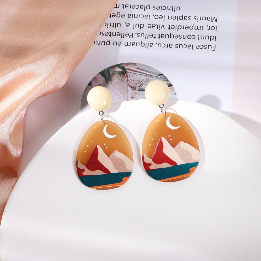 Bông Tai Hình Hoa / Cầu Vồng Họa Tiết Hoạt Hình Dễ Thương