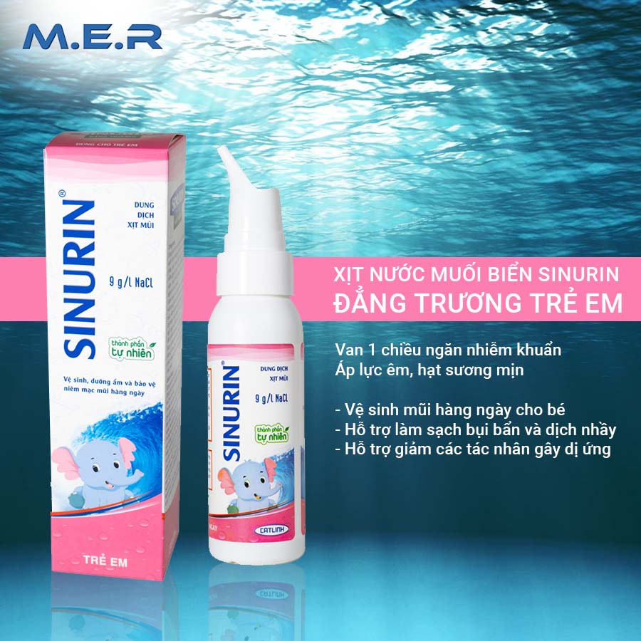 Xịt nước muối biến đẳng trương và ưu trương Sinurin