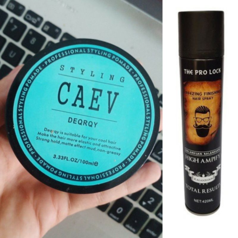 Gôm Sáp Vuốt Tóc Nam Ông Già The Pro Lock và Sáp Wax Hair Clay CAEV Styling
