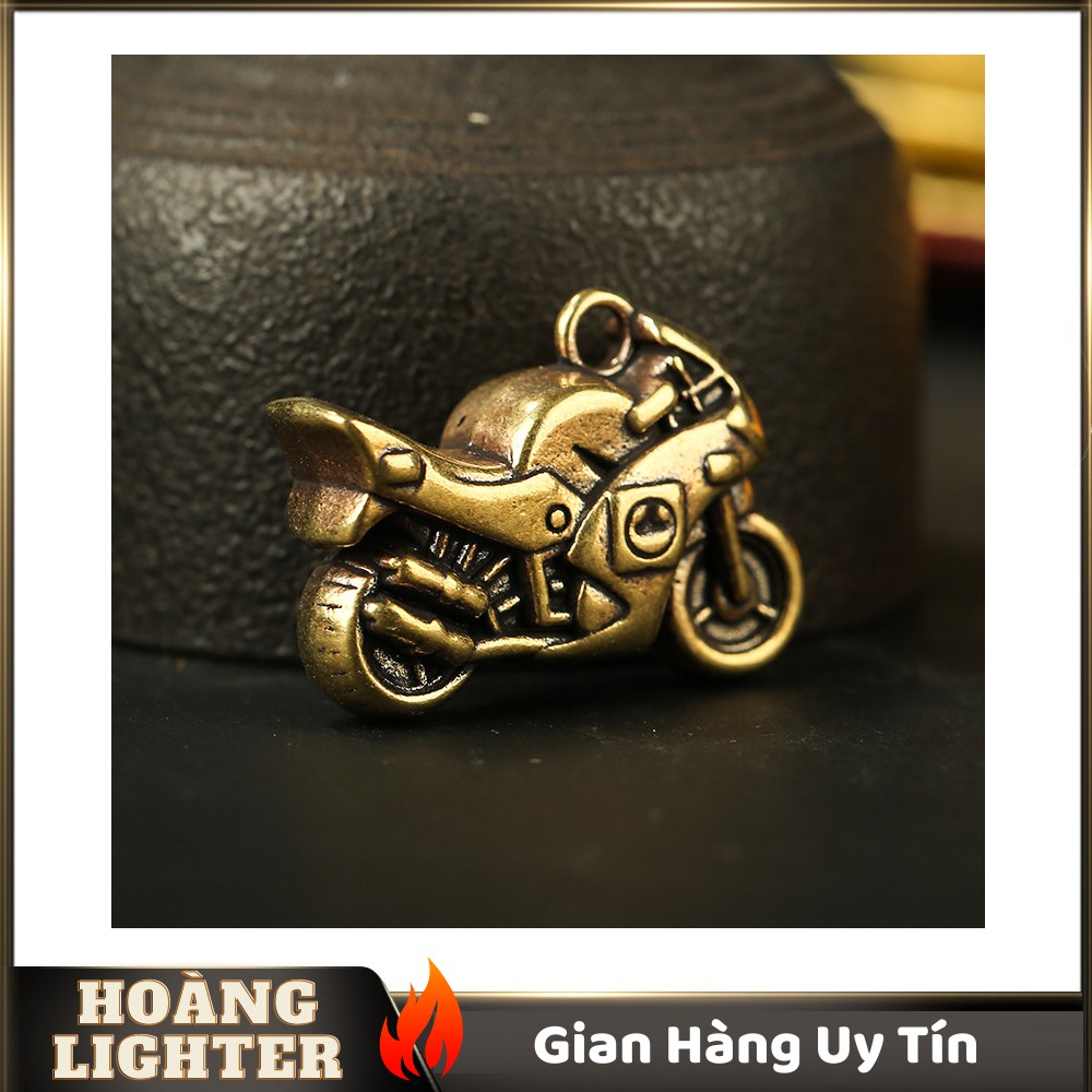 Tượng Đồng Phong Thủy Hình Xe Mô Tô, Trang Trí Đem Lại May Mắn, Móc Khóa Mặt Dây Chuyền (Kích Thước: 3.3cm x 2.3cm )