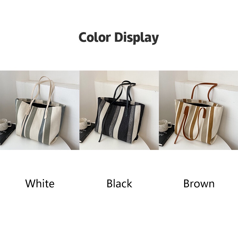 Túi xách đeo vai YADOU họa tiết sọc trắng đen phù hợp đi làm/ du lịch cho nữ