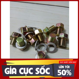 combo 10 cái ốc rốn dầu xe honda 13 ly - có long đen nhôm (dụng cụ sửa xe)