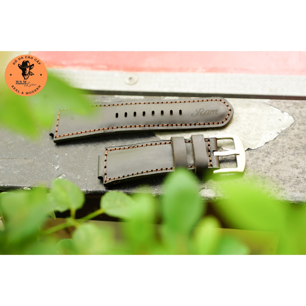 Dây đồng hồ da thật cho G-shock màu đen - RAM Leather Bền Đẹp