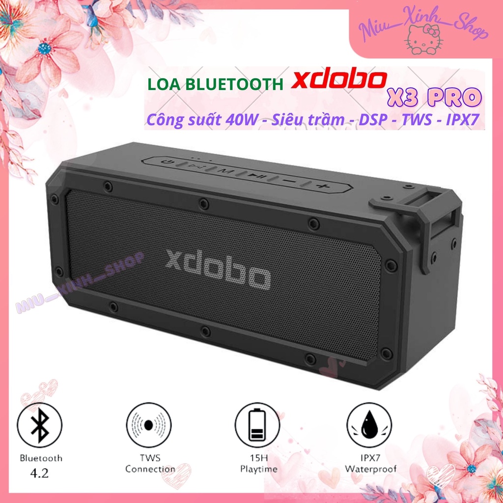 💞Chính hãng💞 Loa Bluetooth Siêu Trầm Siêu Hay Xdobo X3 Pro Công suất 40W - DSP - TWS - chống nước IPX7 hơn Xdobo X8