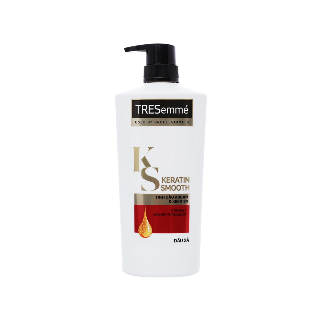 (Tách lẻ) Dầu gội hoặc xả TRESemme Keratin Smooth Tinh dầu Argan và Keratin vào nếp suôn mượt