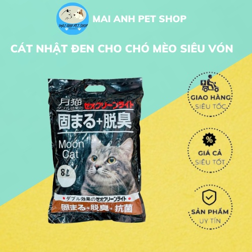 Cát Nhật Đen, Cát Meow, Catsme Cho Mèo Vón Cục, Khử Mùi 8L - Cát Mèo