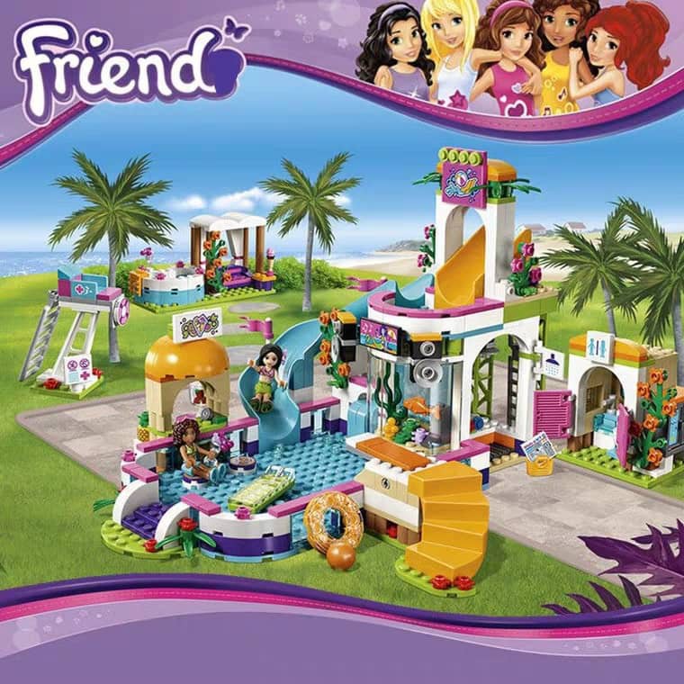 xả hết hàng - Bộ lắp ráp kiểu lego friends - Bể bơi thành phố cùng mùa hè của Martina