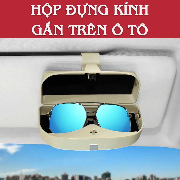 Hộp Đựng Kính Mắt Kẹp Gắn Trên Ô Tô Của RunDong Bằng Nhựa Cao Cấp Abs Chịu Được Va Đập Mạnh