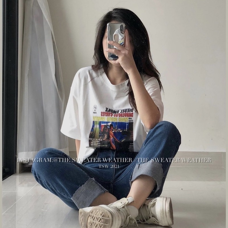 Áo phông nam/nữ Vintage hình netro form oversize siêu rộng, áo phông dài tay