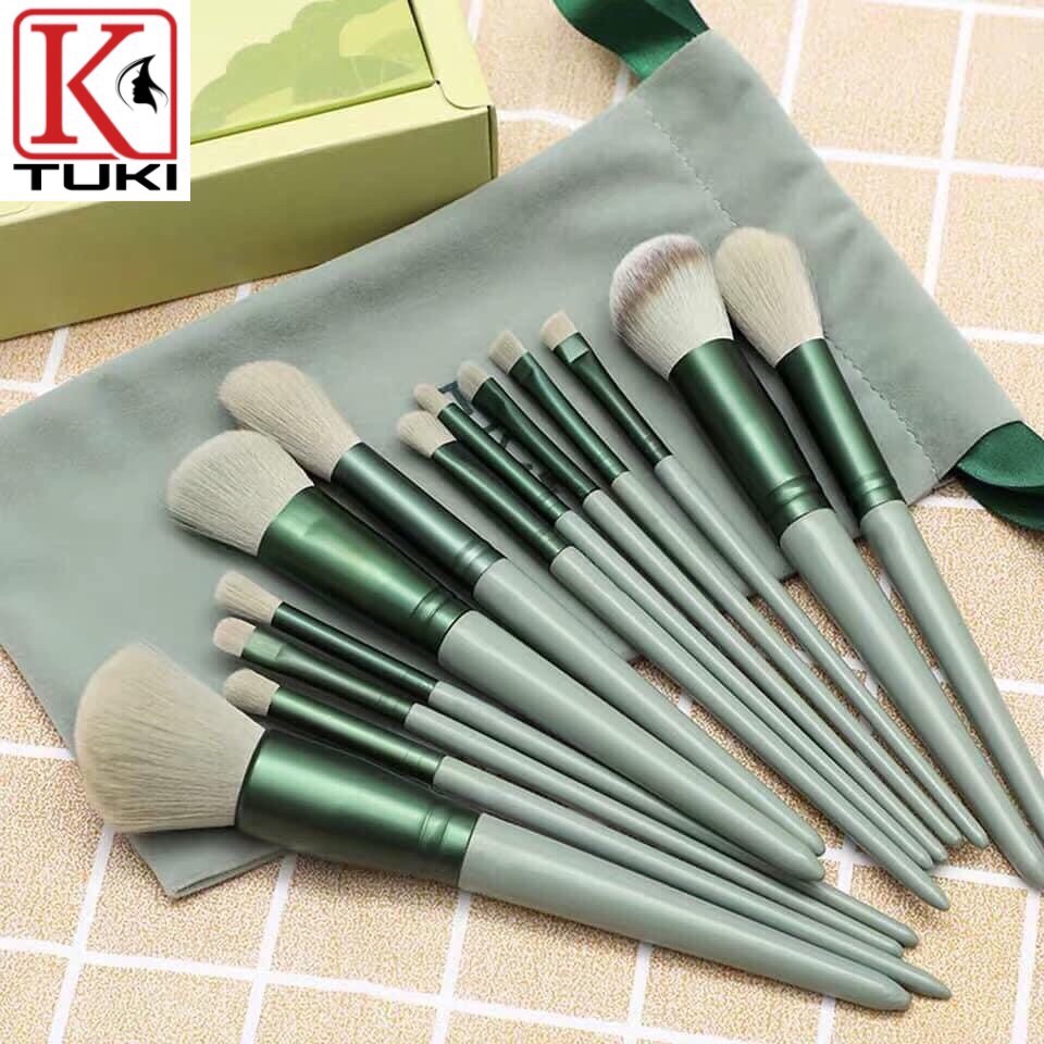 Bộ cọ trang điểm 13 món, kèm túi đựng