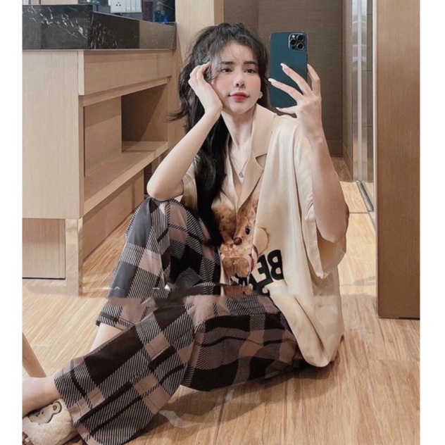 Bộ đổ ngủ nữ, pyjama, bộ mặc nhà lụa siêu mềm mịn