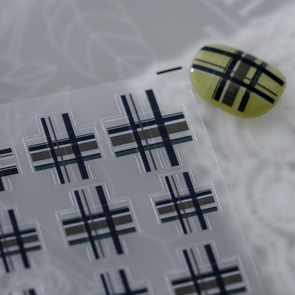 Miếng Dán Móng Tay Họa Tiết Caro / Chữ Tiếng Anh / Tuyết Thời Trang DIY