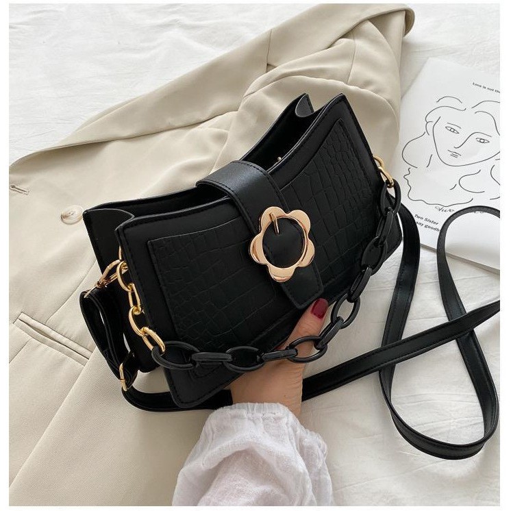 Túi kẹp nách vân cá sấu khóa bấm tròn trẻ trung HANAMA 865 | BigBuy360 - bigbuy360.vn