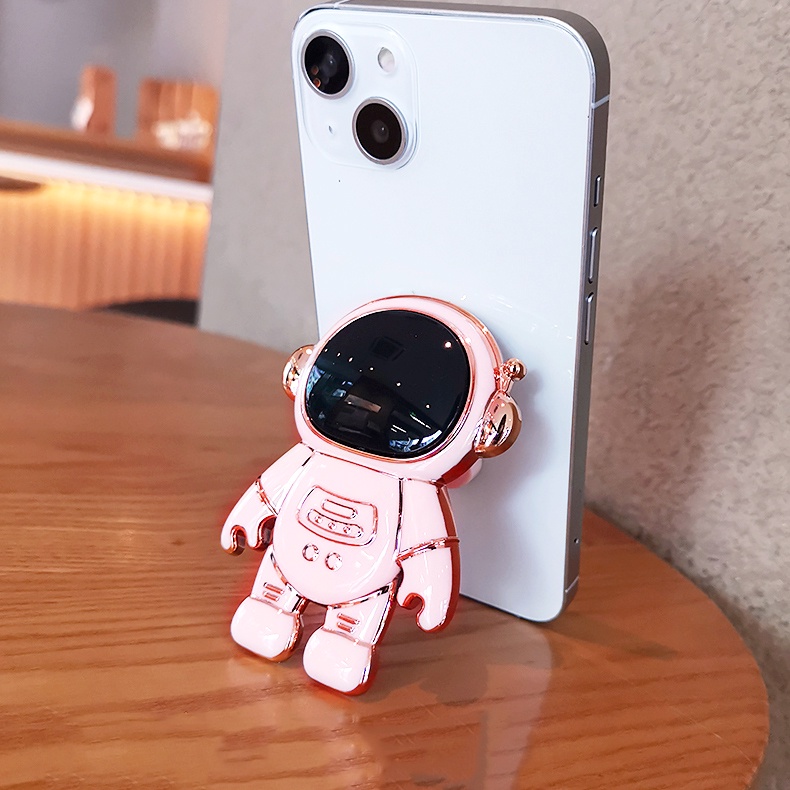 Giá đỡ phi hành gia 7 màu viền mạ vàng chống lưng sẵn keo dán cho điện thoại