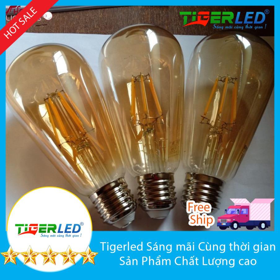Bóng đèn LED Edison ST64 dimmer vỏ vàng