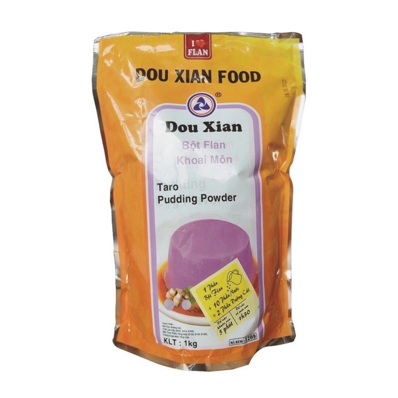 Bột Pudding/ Plan Hàng Huy Túi 1kg (Trứng, Trà Xanh, Socola, Khoai Môn, Dưa Lưới, Dâu, Đào)