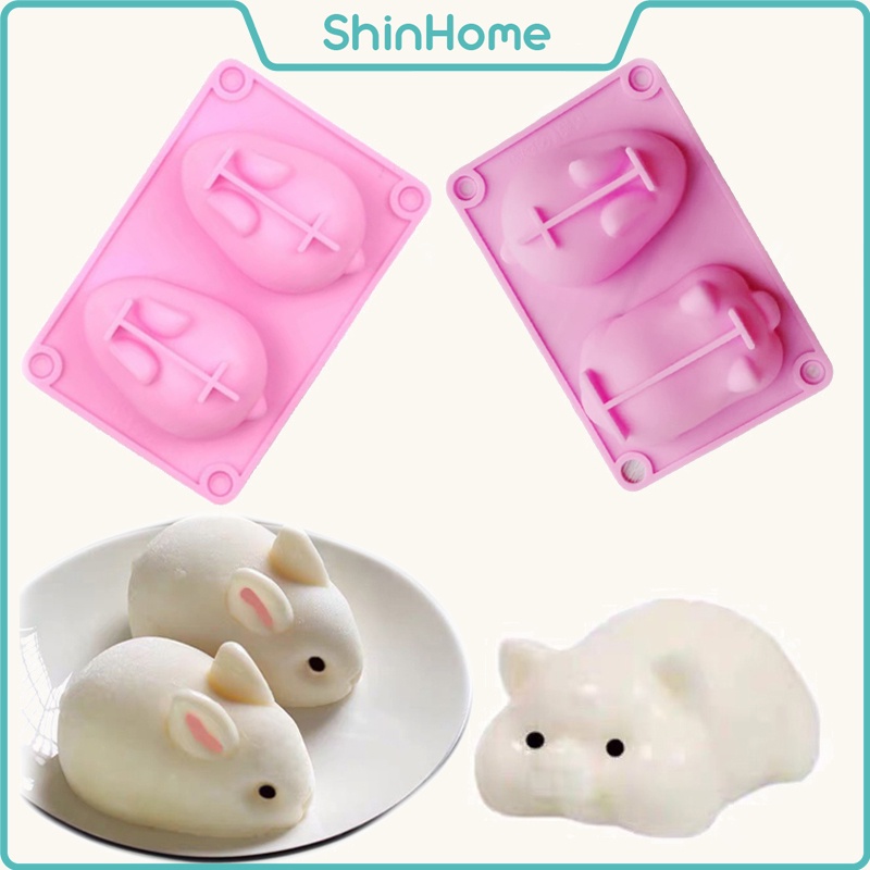 Khuôn silicon 3D thỏ - heo làm bánh pudding/rau câu/đậu hũ