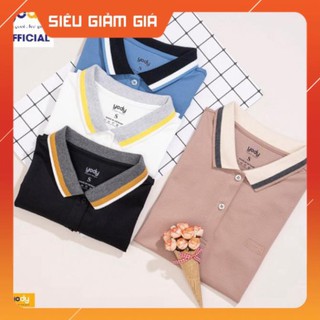 Áo Polo Yody nữ mắt chim phối bo 01 chất liệu Cotton thấm hút mềm mại 👌