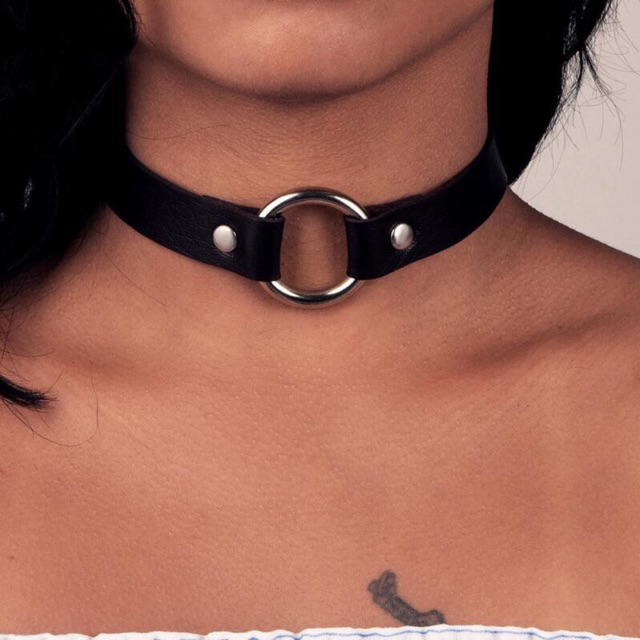 Chocker da cá tính/ chocker da hình tròn gothic