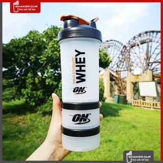Bình lắc tập gym thể thao Shake bottle ON Gold Standard 3 ngăn