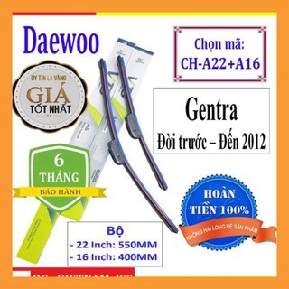 Bộ 2 thanh gạt nước mưa ô tô Chevrolet, Daewoo Gentra Đời trước - Đến 2012 - Và các dòng xe khác của C MTH