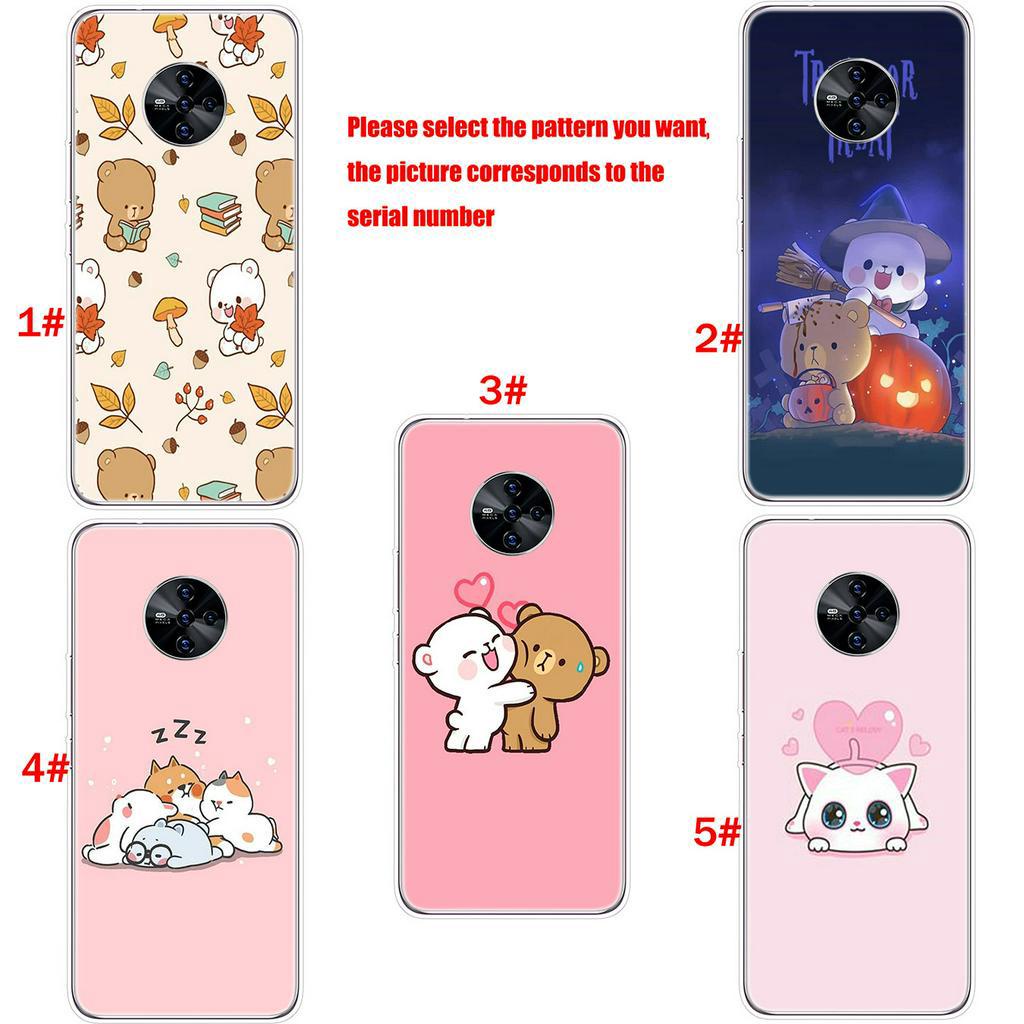 Ốp lưng silicon họa tiết hoạt hình hình con gấu Milk và Mocha cho iPhone XR X XS Max 7 8 6 6s Plus + 6Plus 7Plus 8Plus