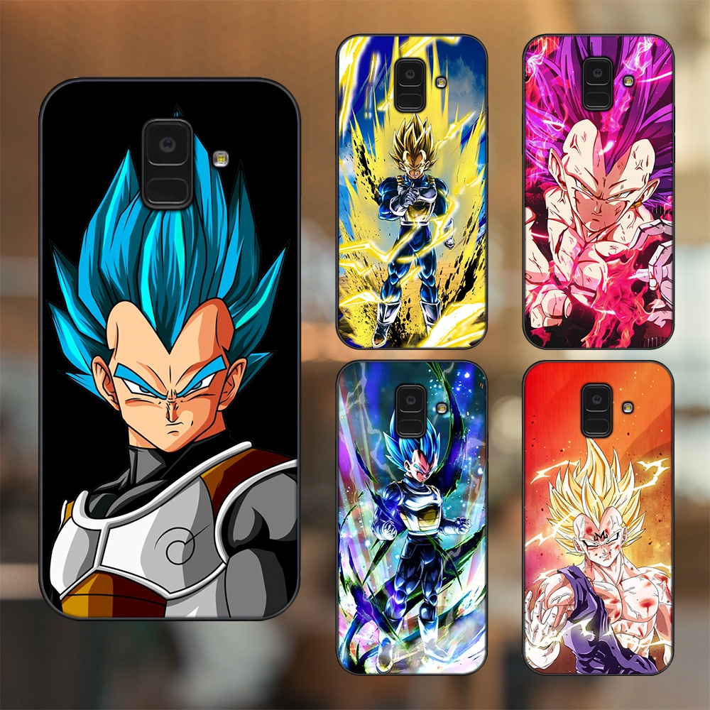 Ốp lưng Samsung A5 2018, A6 2018, A8 2018, J6 2018, A8 Plus viền đen in hình Vegeta Dragon Ball