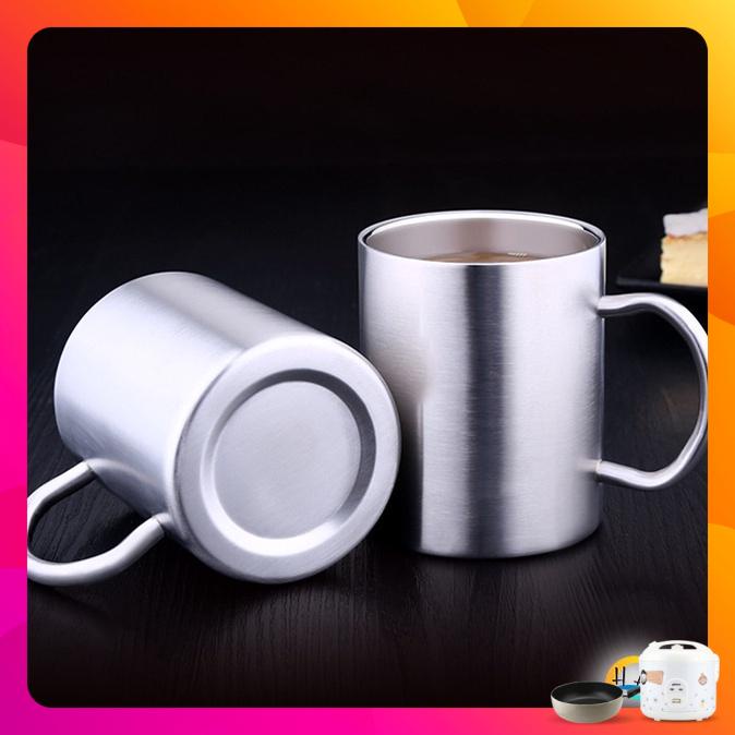 Ly giữ nhiệt inox 304 có nắp có tay cầm chất lượng cao an toàn kháng khuẩn 99% cốc giữ nhiệt inox cao cấp