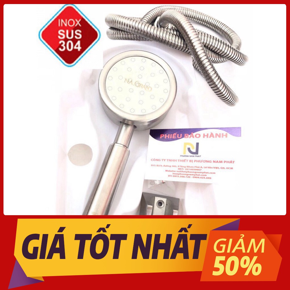 [Sale toàn shop] Vòi sen inox tăng áp cao cắp 304 ( trọn bộ vòi dây tay cầm )